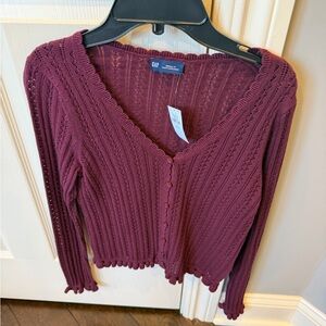 NWT Gap 100% Cotton Pointelle Cardigan